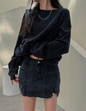 destroyed slit mini skirt
