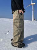 Mustard Wide Pocket Denim Pants