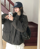 Dusty Pocket String Field Bomber Jacket