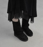 1186 Suede Warmer Sheepskin Long Boots (4cm)