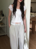 Zimmer Nylon Color Matching Wide Banding Pants