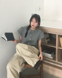 Tinbe Frill Check Short Sleeve Shirt