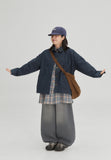 [BAONHAUS] Hebon Denim Banding Balloon Wide Pants - Gray Denim ver.