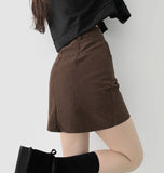 Corduroy H-Line Mini Skirt Pants