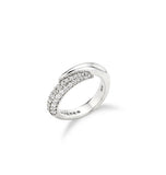 Claw Silver Half Pave Ring