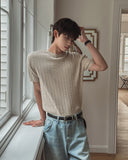 Roel Cable Round Short Sleeve Knit
