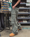 Radic Washed Zipper Cargo Wide Pants