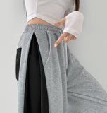 Two-Way Jogger Wide Side Folding Cut Two-Tone Training Pants