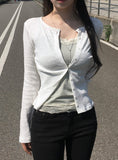 Kable Slim Button Round Cardigan