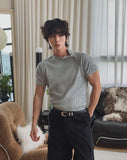 Slowy Button Muscle Fit Ribbed Short Sleeve T-shirt