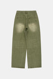 Latte washed regular denim pants