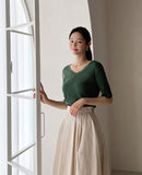 Verena V-neck Ribbed Knit