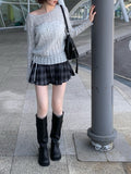Butts Vintage Button Check Mini Pleated Skirt