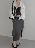 Frill Lace Wrap Slim Sleeveless
