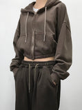 PIGMENT CROP HOODIE ZIP-UP