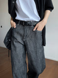 Linen denim wide