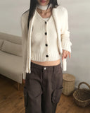 [MADE] Torin Mongle V-neck muffler cardigan set