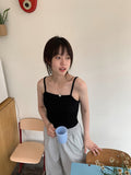Color Slim Cropped Ribbed String Sleeveless