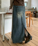 Seku Washing Denim Long Skirt