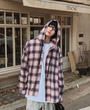 Candy hooded balloon check shirt