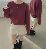 Round Neck Sibori Loose Fit Daily Knit