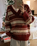 Poening Brush Stripe V-Neck Knit