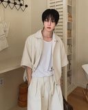 Bound Tweed Half Shirt Jacket