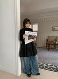Dinte Stud Washing Balloon Wide Denim Pants