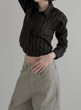 Hettie Striped Crop Shirt