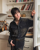 Fracture Western Brushed Denim Shirt