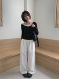 Tuki Dot Lace Line Track Wide Pants