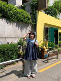 Yubun Denim Tiered Sleeveless Layered One Piece