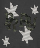 PRAY APPLIQUE CROP ZIP UP HOODIE