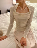Liperon Satin Flared Banding Skirt