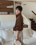 Kanji High-Neck Crop Cardigan