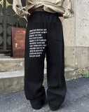 Way Lettering Wide Brushed Sweatpants