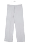 Fold semi-wide cotton pants