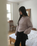 Poran Wool Mohair Cable Punching Knit