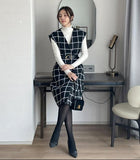 Neti Check Vest Tweed One Piece