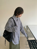 [unisex] Heibu Seersucker Over Check Shirt