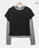 Cel Color Matching Layered Long Sleeve T-Shirt