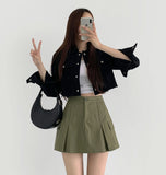 Pleats Underpants A-line Skirt Pants