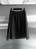 Sheer Chiffon Layered Midi Skirt