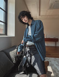 Pilen side shirring check shirt