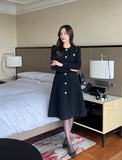 Ennis Shirring Wool Tweed One Piece