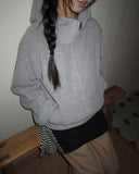 Inu fleece high-neck two-way hooded zip-up