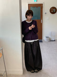 Woolide Round Knit Long Sleeve Cardigan