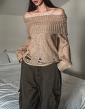 Bay Damage Off Shoulder Knit