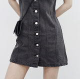 Tein sleeveless denim one piece
