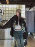 Cross Vintage Printing Two-Way Hood Zip-Up